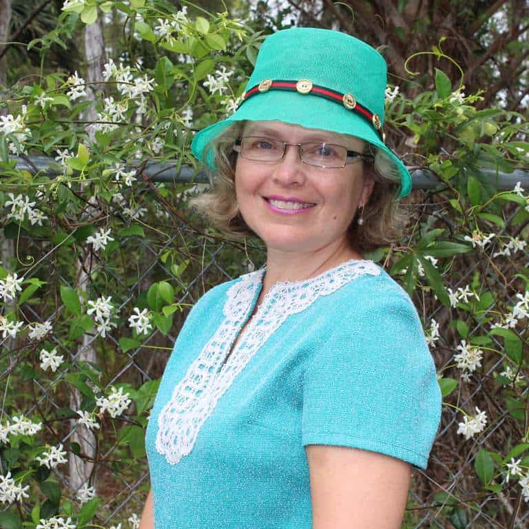 Green hat with gold buttons