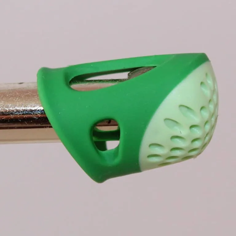 A thimble protects your finger from needle pricking while sewing by hand.