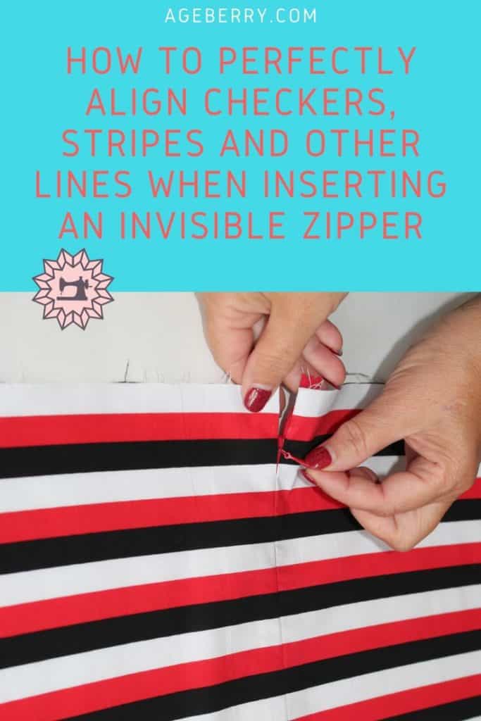 In this tutorial I want to show you how to align checkers, stripes and other lines of separate pattern pieces when inserting an invisible zipper.