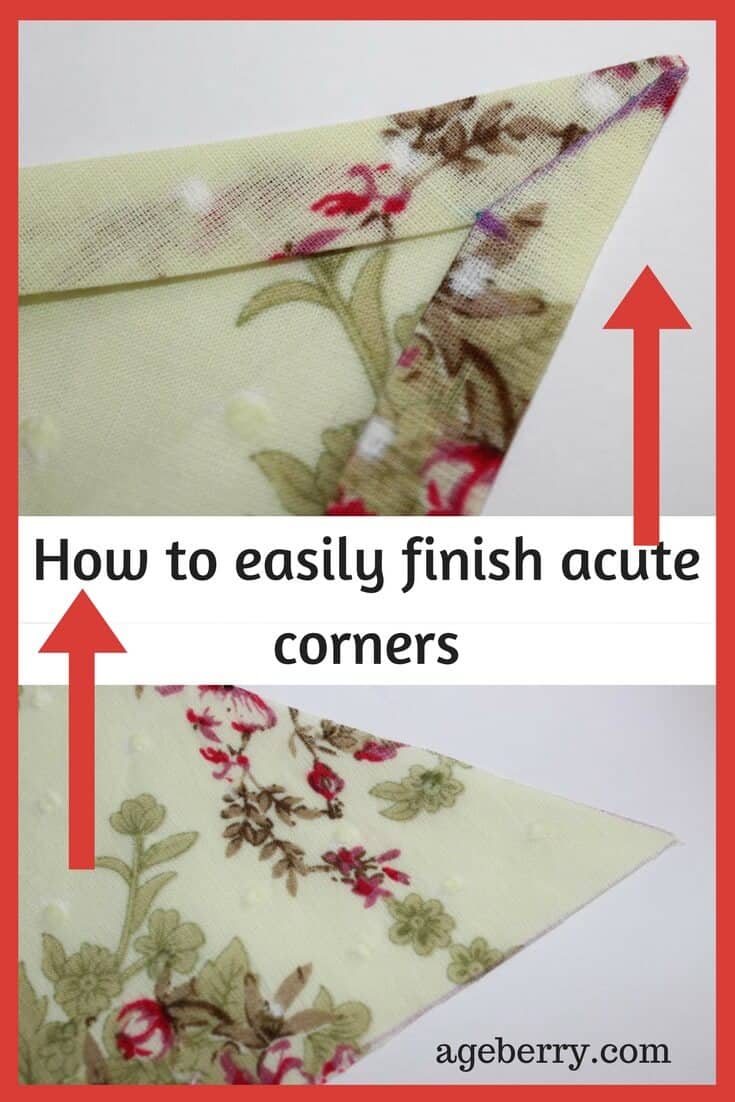 How to finish acute corners easily, sewing techniques and tips, learn to sew, learn sewing, acute corners, finishing corners