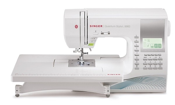 SINGER 9960 Quantum Stylist 600-Stitch Computerized Portable Sewing Machine with Extension Table, Bonus Accessories and Hard Cover