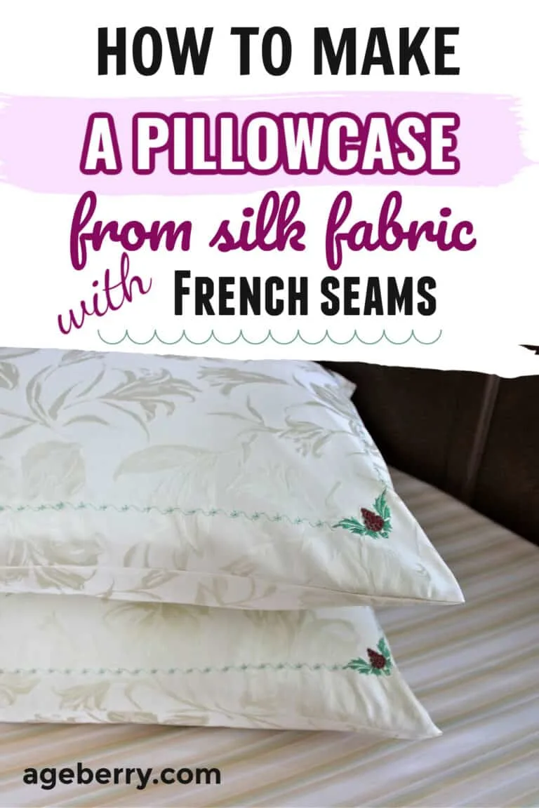 Sewing tutorial on making a pillowcase from natural silk fabric