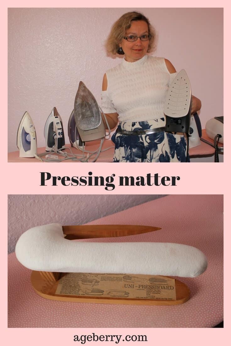 Pressing tools, iron, ironing board, edge presser, pressing board, sleeve pressing board, point presser, clapper, tailor’s ham, pressed ham, press cloth, compare irons, steam iron, pressing equipment for sewing, ironing tools, best ironing board