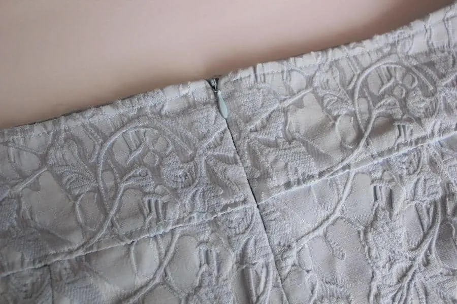 Pictures of zipper on a skirt