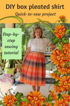 how to make pleated skirt pin for Pinterest
