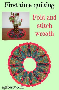 first time quilting project fold'nstitch wreath