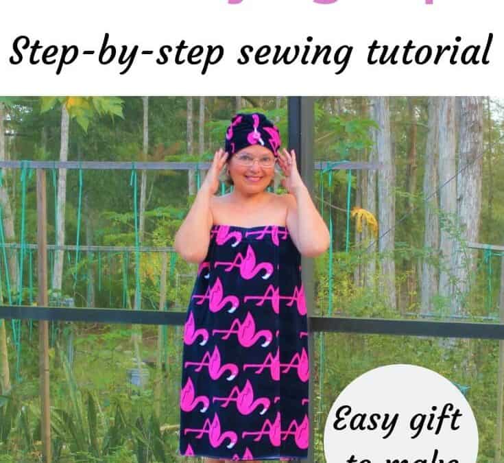 How to sew a bathrobe and a shower cap from terry towels