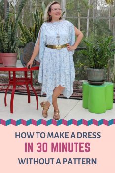 make a dress in 30 minute, easy sewing project pin for Pinterest