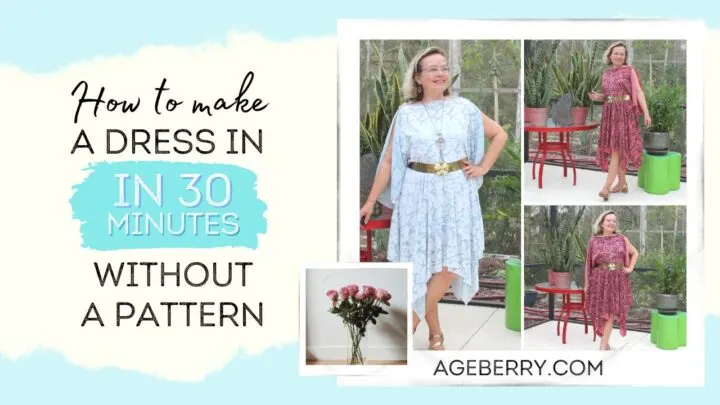 YouTube sewing tutorial on how to sew a dress step-by-step without a pattern. Easy sewing project for beginners.