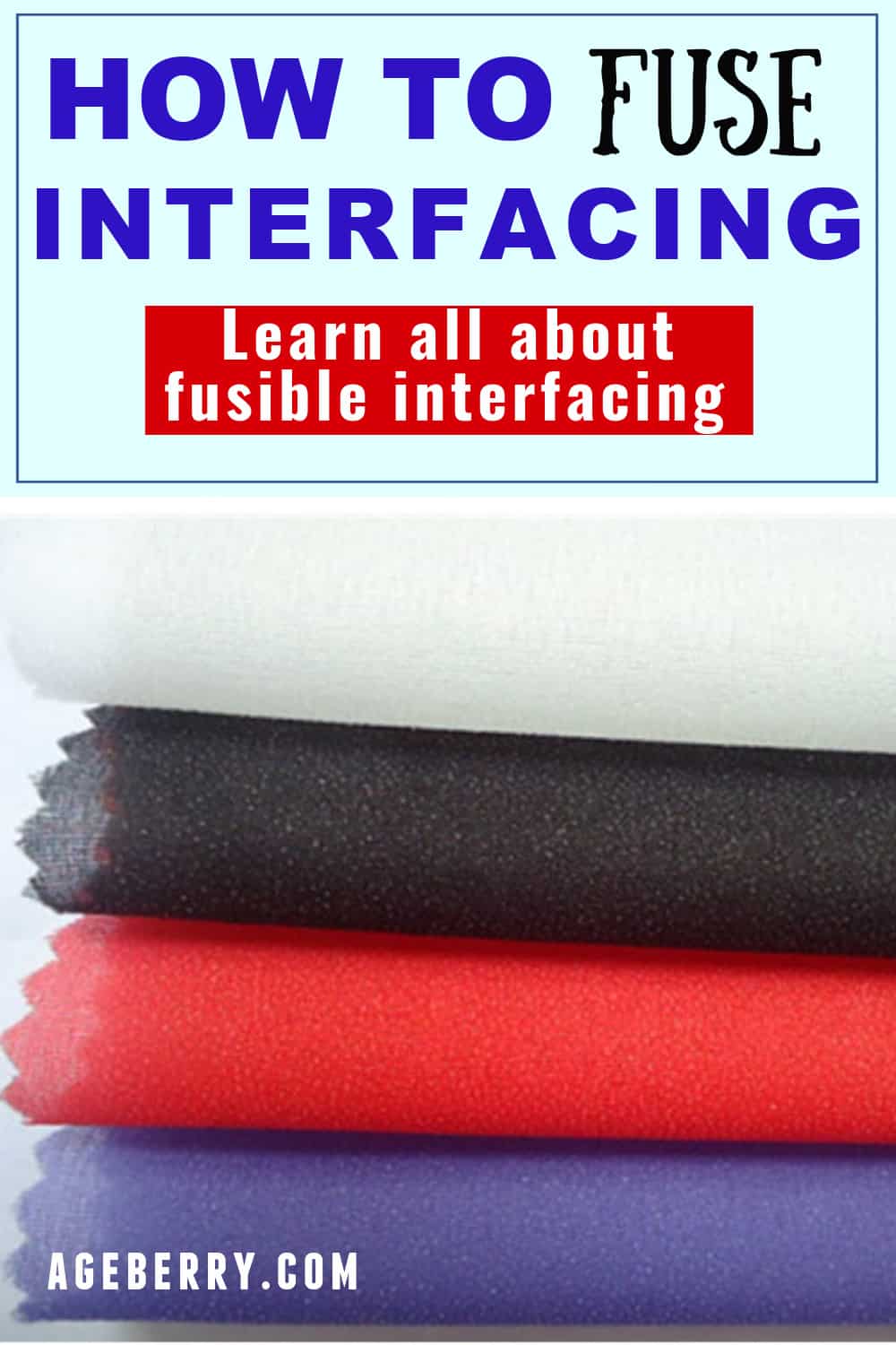 Fusible Interfacing Medium Weight, Non-Woven Fusible Interfacing for  Sewing, Crafts, Clothing, Bags (12 Inches x 10 Yard, White), One-Side Iron  On