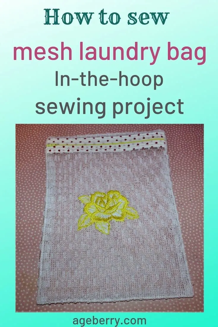 Mesh Zipper Pouch in the hoop machine embroidery design