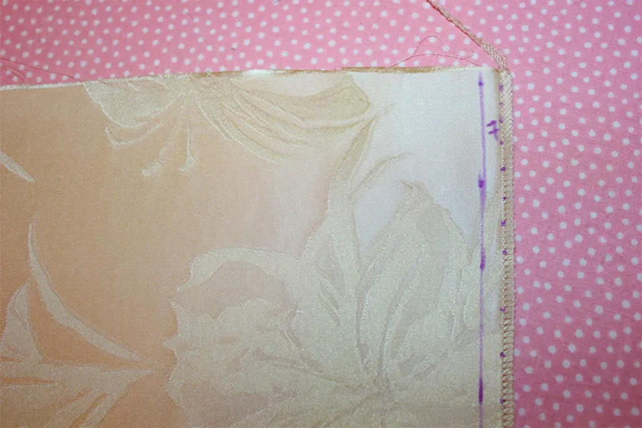 sewing a French seam step 2