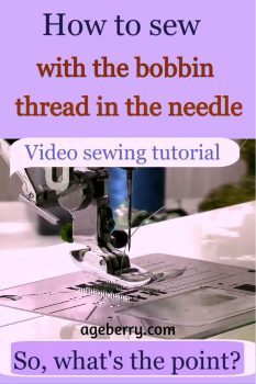 How to sew with a bobbin thread in the needle pin for Pinterest