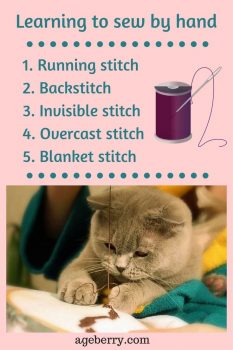 learn how to sew by hand pin for pinterest