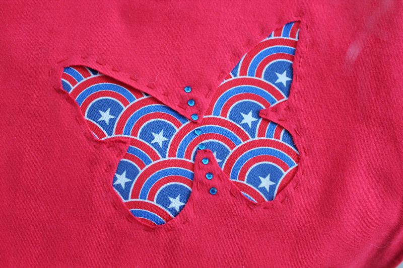 reverse applique technique for refashioning