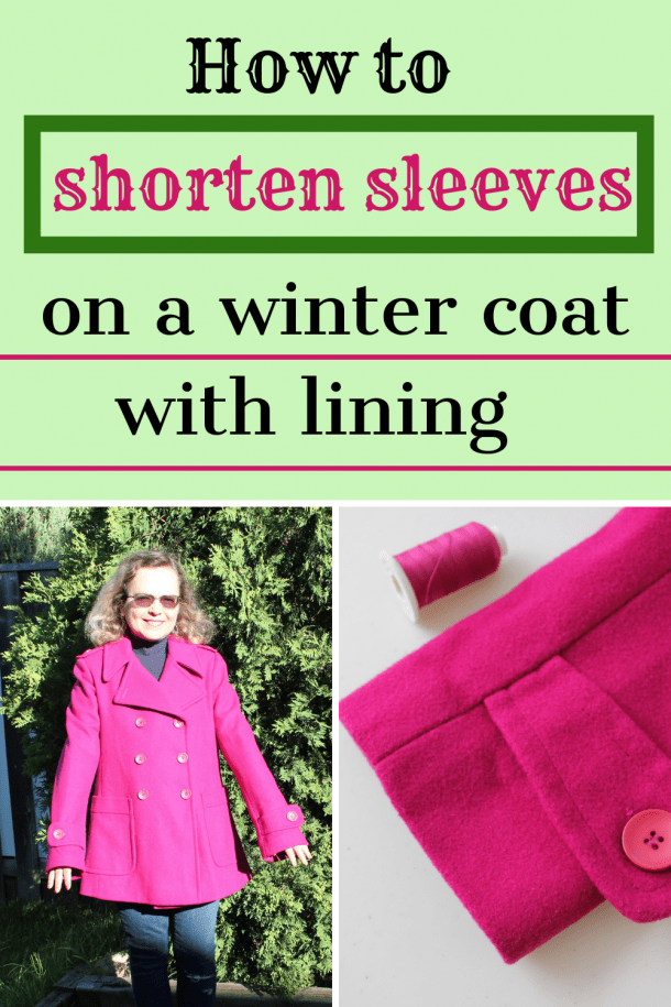 How to shorten sleeves on a winter coat or a jacket with lining
