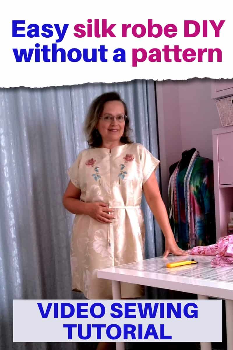 How to make a robe without a pattern from silk fabric / video sewing