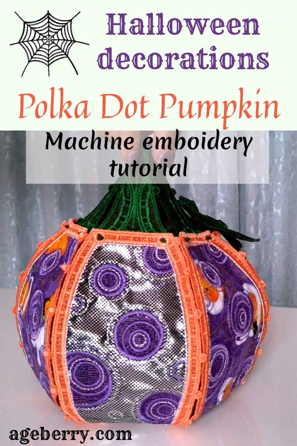 machine embroidery tutorial polka dot pumpkin