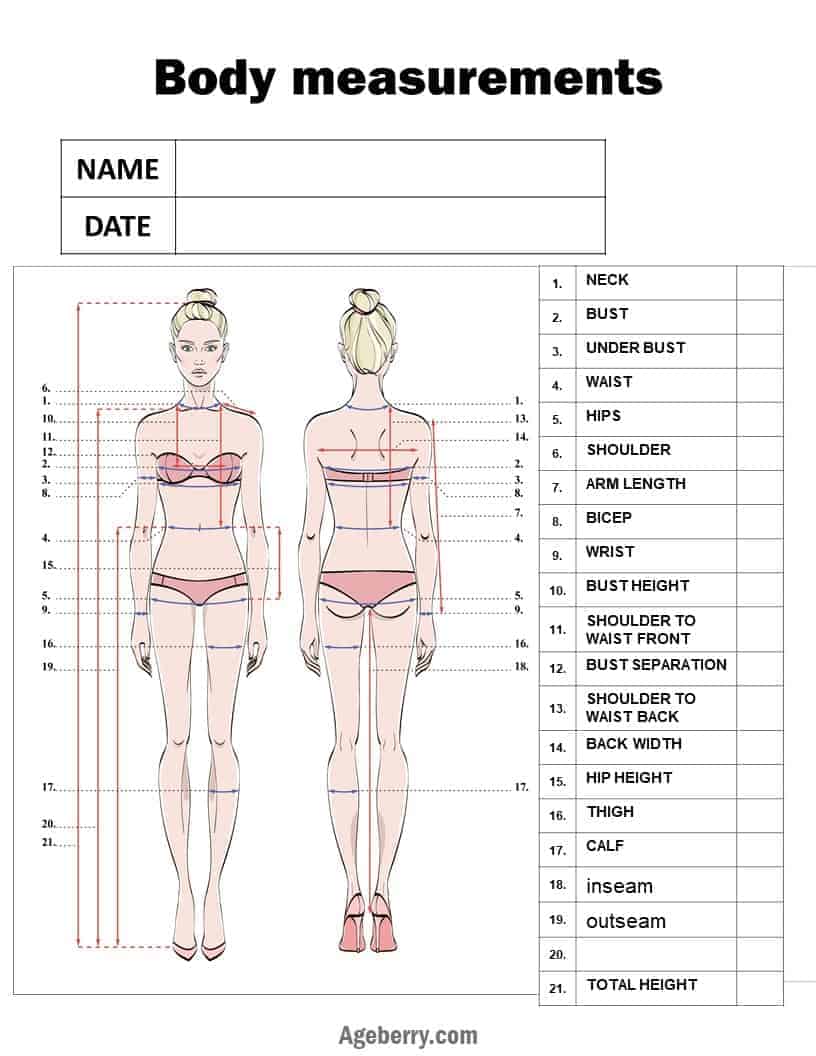 Body Tape Measurement Chart