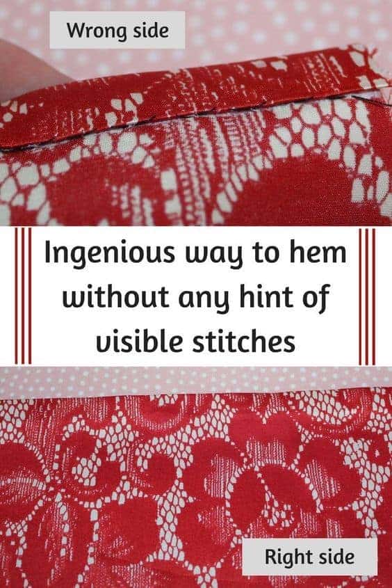 Sewing an invisible stitch tutorial pin image