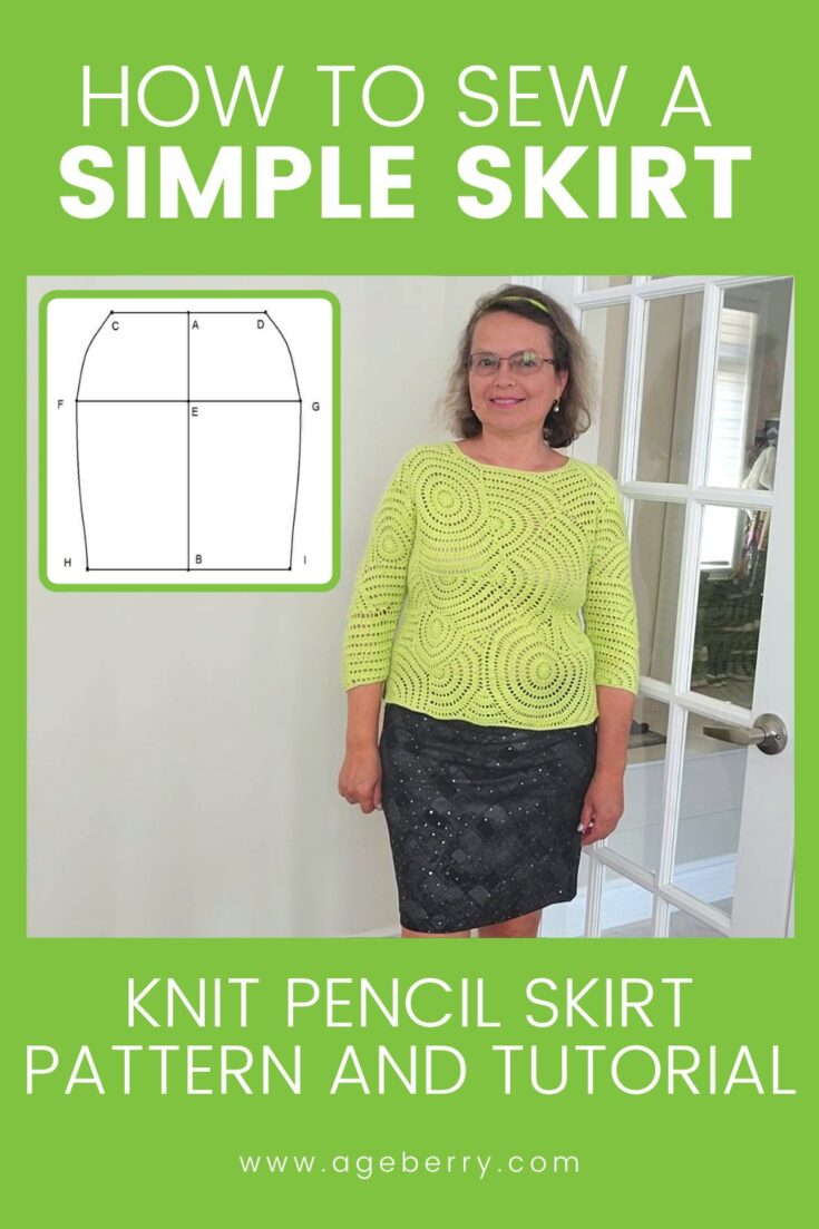 How to sew a simple skirt - a knit pencil skirt pattern and tutorial