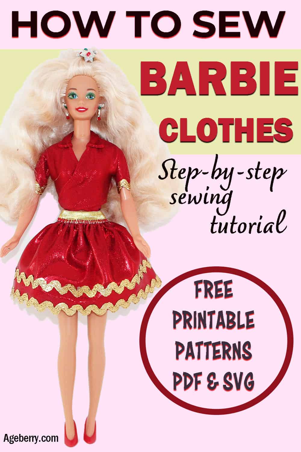 DIY Barbie clothes patterns free printable PDF and SVG