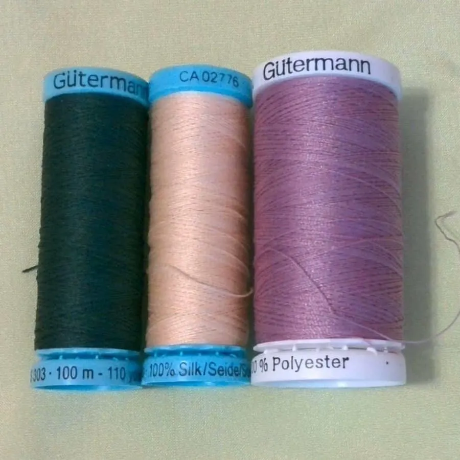 Plum and White Silk Thread Spool Art Silk Thread Hand And Machine