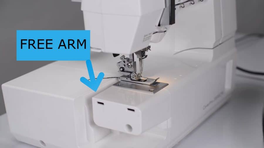 free arm of the coverstitch machine