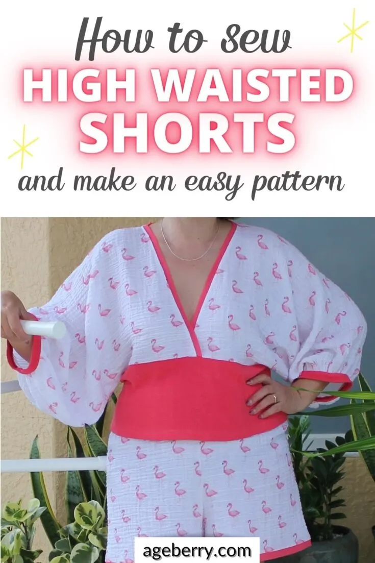 How to sew high waisted shorts and make an easy pattern