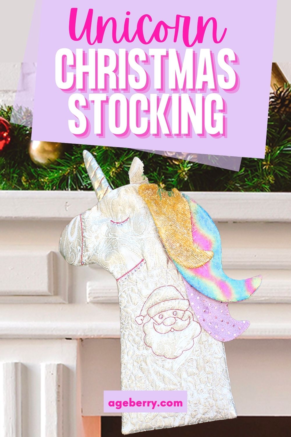 Unicorn Christmas stocking