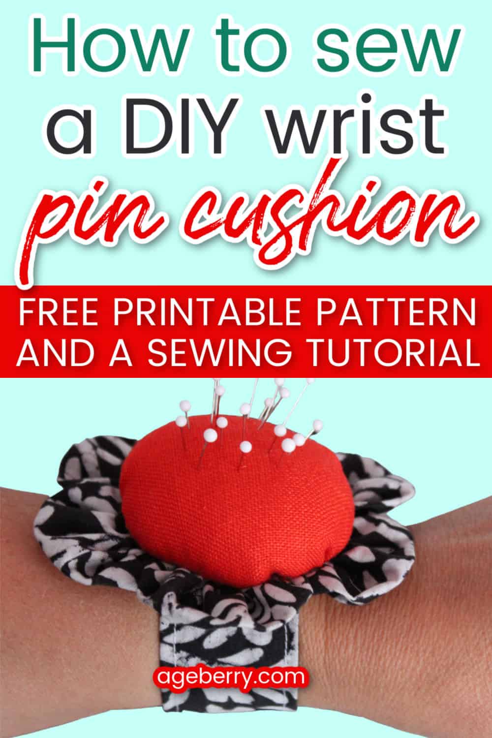 How to sew a pin cushion bracelet { free pin cushion pattern}