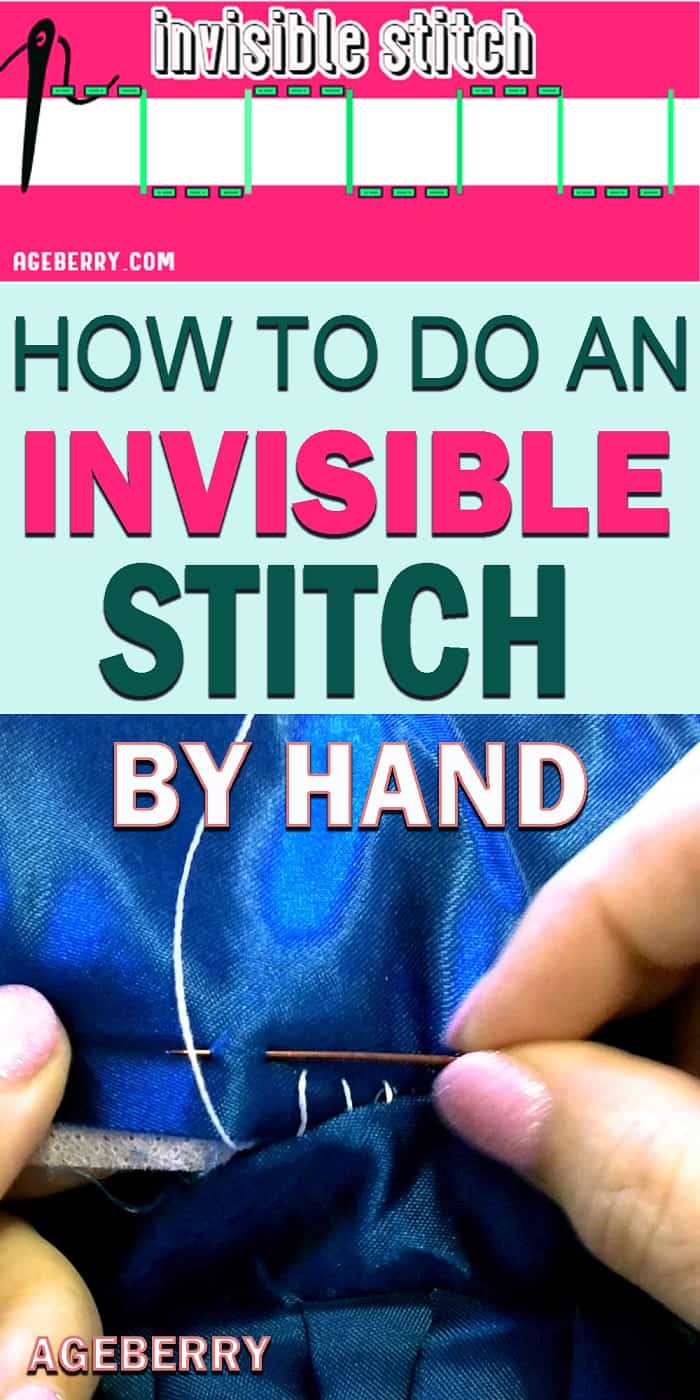 Invisible stitch how to use it for fixing a tear and sewing invisible