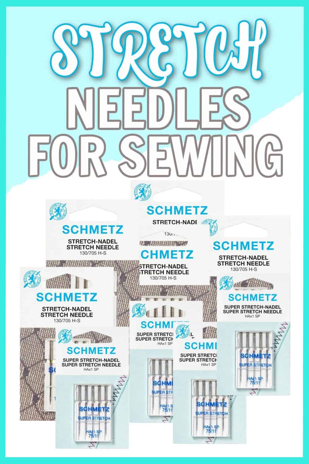 2 Pack 130//705 H-S 75//11 5 per pack Schmetz 1722 Stretch Needles