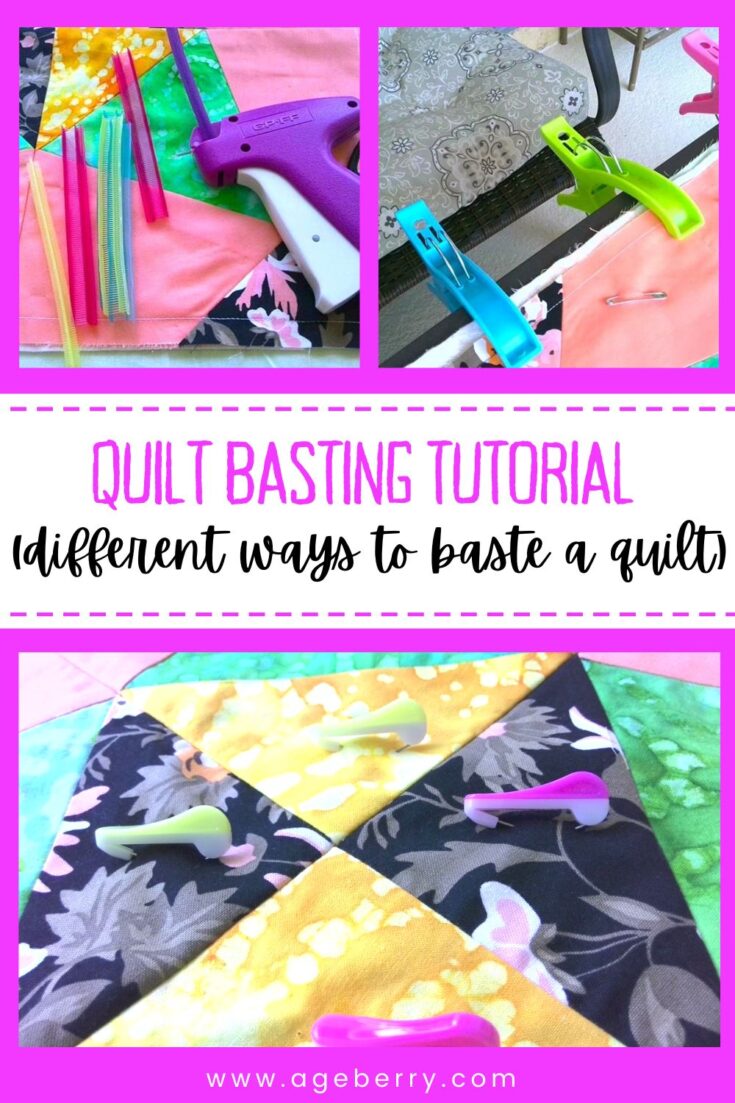 Quilt basting tutorial - learn different ways to baste a quilt