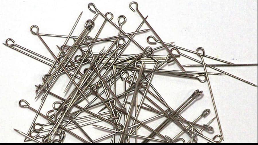 400 Dressmaking 30mm sliver plated Sewing Craft Work Straight Tailoring Pins 