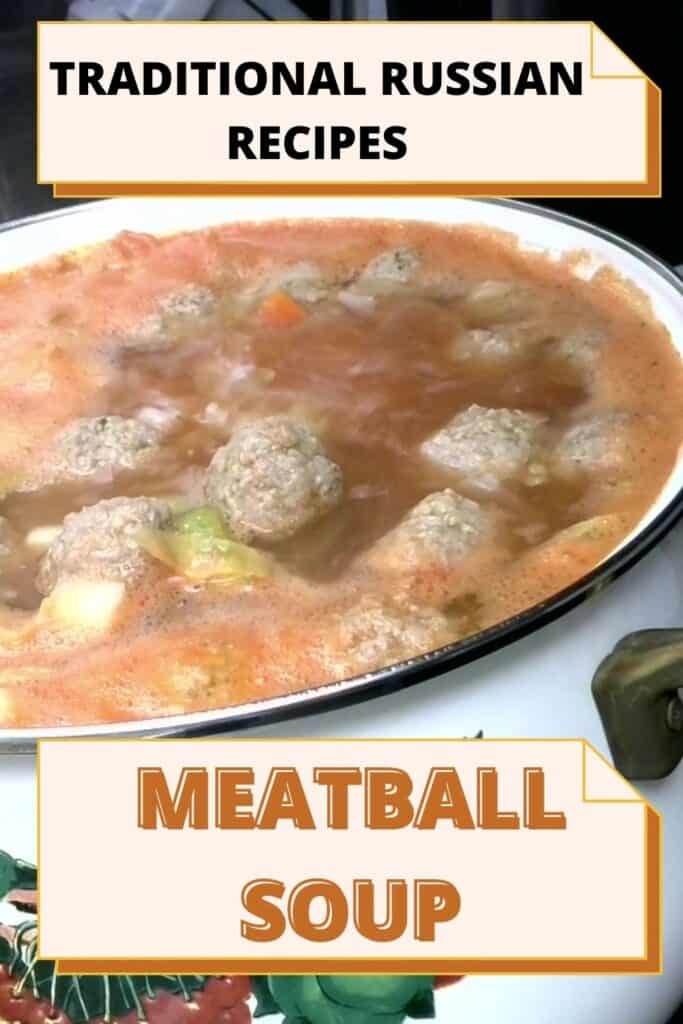 Traditional Russian recipe - a meatball soup frikadelki