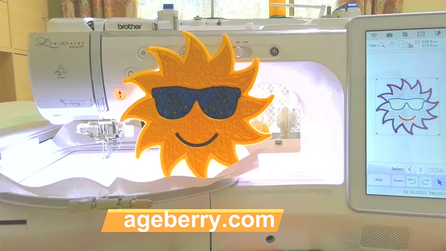 Brother Luminaire tutorial How to applique with embroidery machine