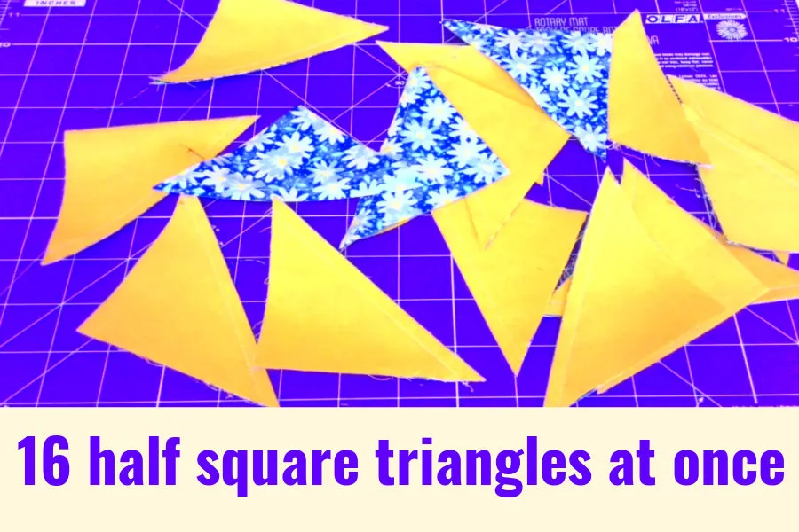 half square triangles 16 at once