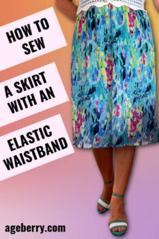 sewing tutorial on how to sew a skirt with an elastic wastband