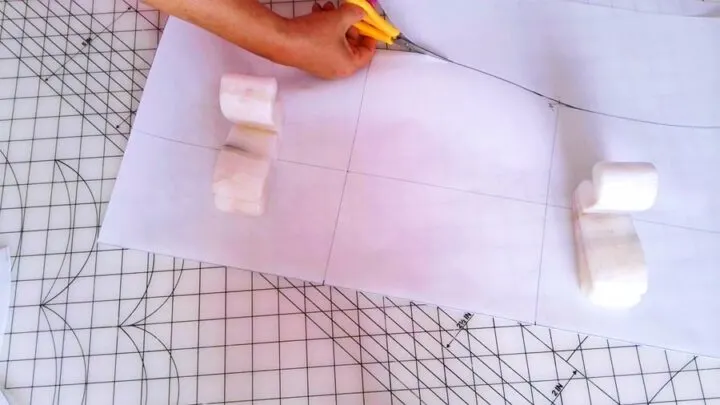 cutting the paper pattern