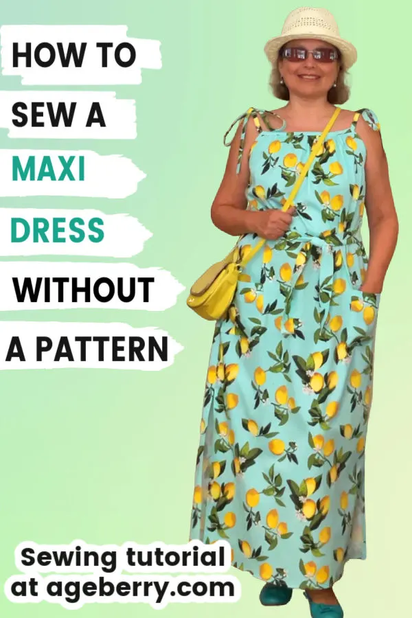 sewing tutorial on how to sew a maxi dress without a pattern