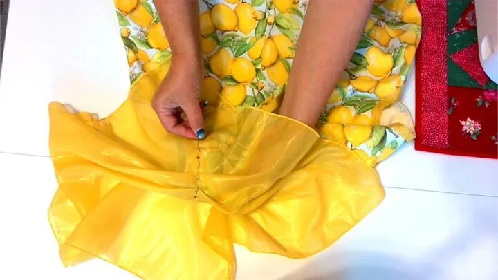 adding the flutter sleeve to my dress