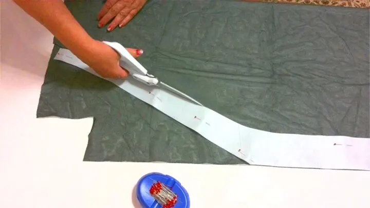 cutting interfacing for a wrap dress