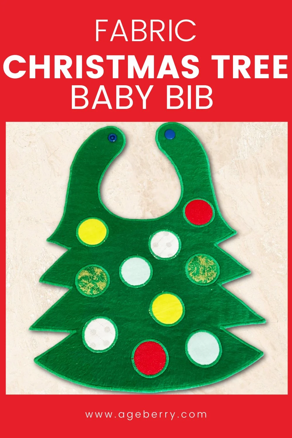 Fabric Christmas Tree Baby Bib