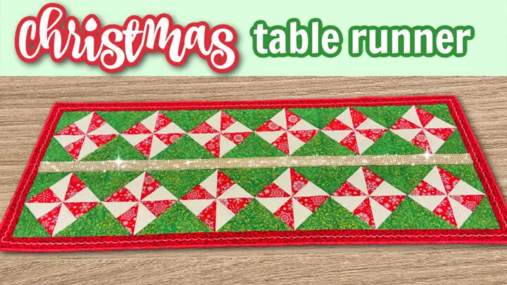 Quilted Christmas table runner tutorial