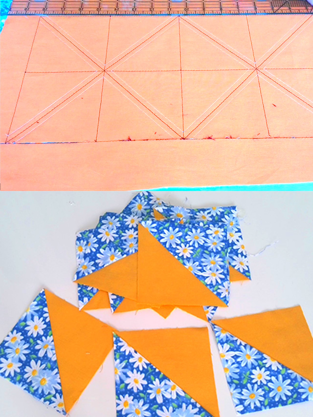 how to make half square triangles easily