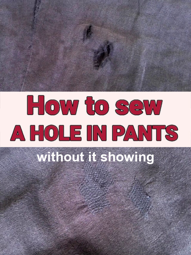 How to sew a hole in pants by sewing machine