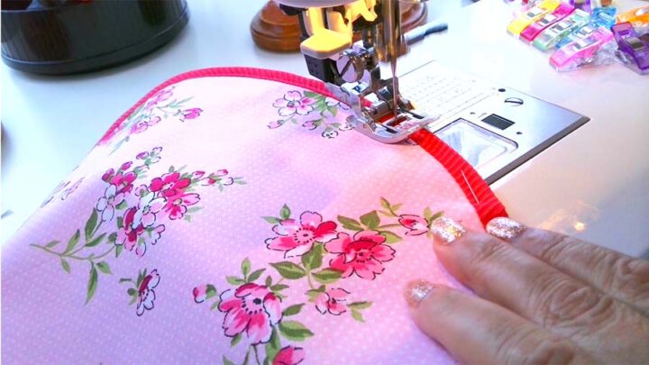 stitching the binding strip