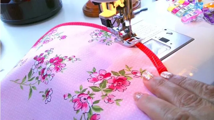 stitching the binding strip