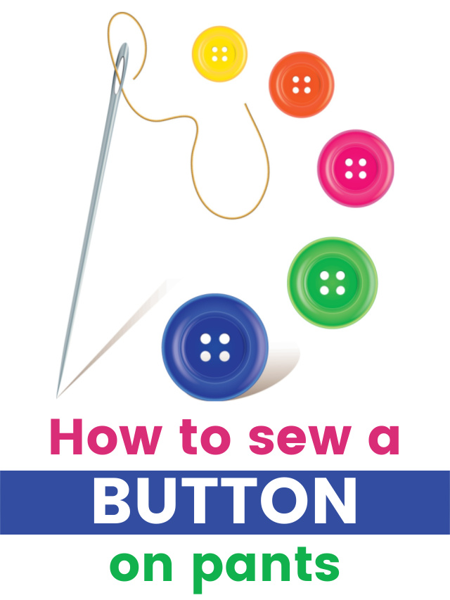 How to sew a button on pants deals